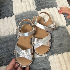 Silver Glitter Sandals for Kids